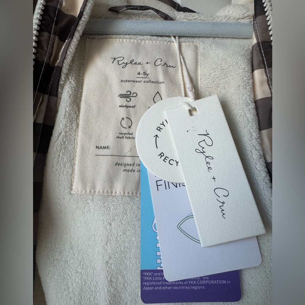Rylee cru NWT snowsuit charcoal check 4/5y - Picture 7 of 8